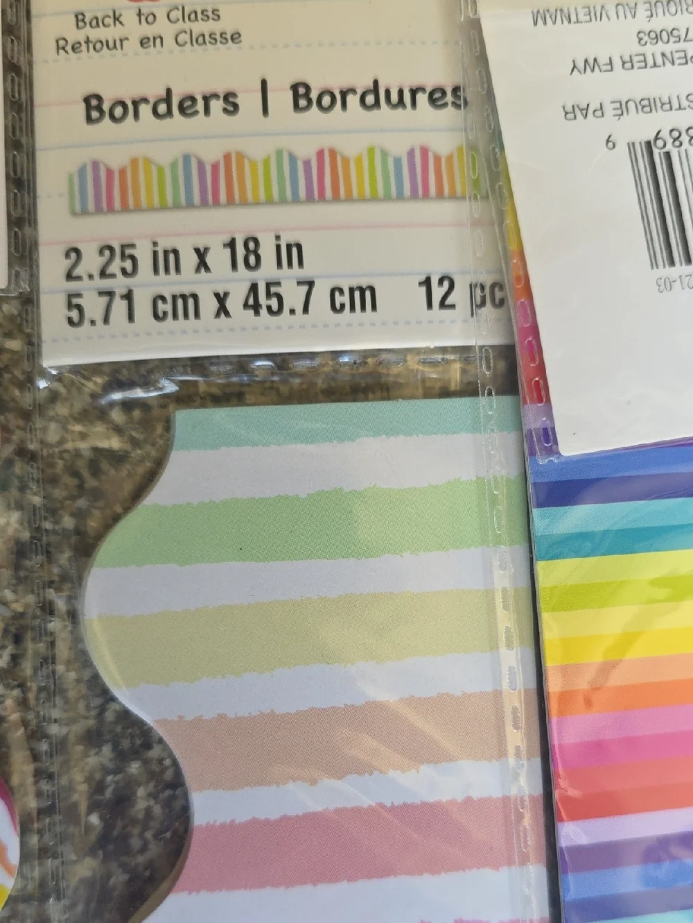 Assorted Colorful Scalloped Border Trims - 9 Packs  of 12